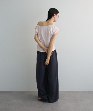 Green Parks ドレープオフショルフレンチ袖Ｔシャツ Pink