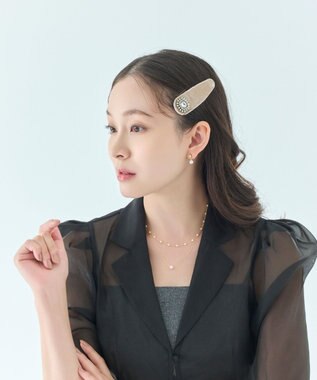 Phoebe 【生産終了】クラッシービジューヘアピン　ベージュ/ベロア ベージュ