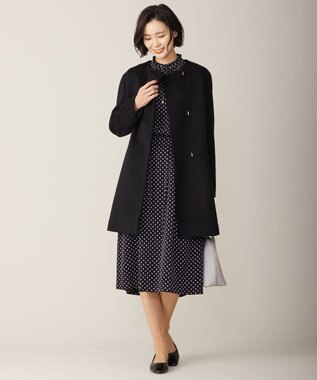 J.PRESS LADIES L 【洗える】ピーチサテン 幾何プリント スカート ネイビー系5