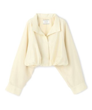 BEIGE， SULFUR / シルク混ショート丈バルーンブルゾン Ecru
