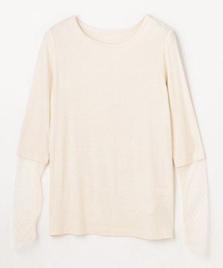 ANY 袖ドットチュールコンビインナー エクリュ