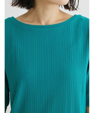 Green Parks 前後２ｗａｙリブ５分袖プルオーバー Black