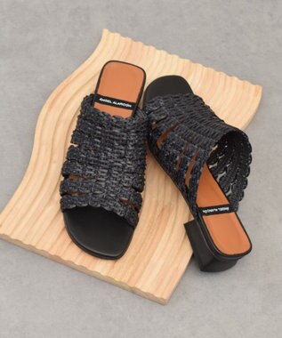 INTER-CHAUSSURES 【ANGEL ALARCON】ローヒールラフィアサンダル