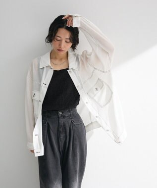 Green Parks ・ＥＬＥＮＣＡＲＥ　ＤＵＥ　カラーステッチシアーＧジャン Off White