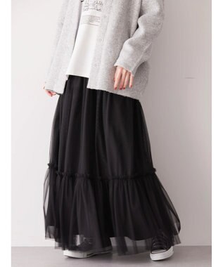 AMERICAN HOLIC ティアードチュールスカート Black