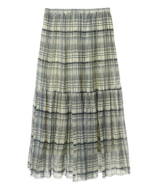 Green Parks シアープリーツボリュームスカート Check