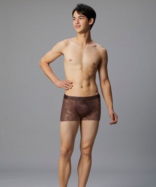 WACOAL MEN ボクサーパンツ 「レースボクサー」 通気性 フロント快適グラマラス 前閉じ GT3340 /ブロス バイ ワコールメン ブラウン