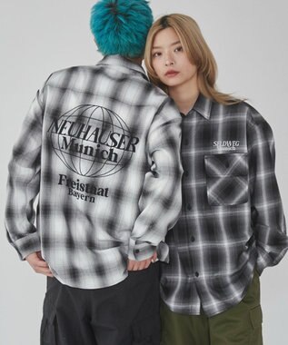 WEGO 【ユニセックス着用ITEM】グラフィックオンブレチェックシャツ（LS） 柄1