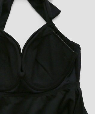 San-ai Resort（三愛水着楽園） ワコール定番商品カップ使用、GHIカップの大きなお胸に対応【グラマラスフィット】クロスワイヤーAライン水着　11EF-ML・13GHI-L LL ブラック