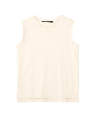 YECCA VECCA コットンスムースノースリーブトップス Beige