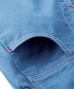 MIKI HOUSE HOT BISCUITS 【ミキハウス】【70-100cm】６分丈オーバーオール ストームブルー