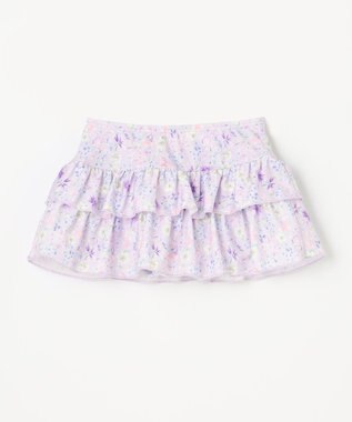 ANY KIDS ギンガムチェック×花柄セパレート水着 ラベンダーギンガム×花柄