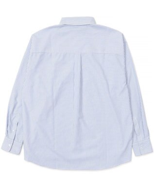 WEGO 【ユニセックス着用ITEM/MLサイズ展開】オックスフォードワンポイントシャツ（LS） ブルーストライプ
