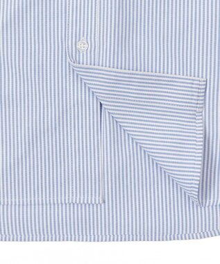 WEGO 【ユニセックス着用ITEM/MLサイズ展開】オックスフォードワンポイントシャツ（LS） ブルーストライプ