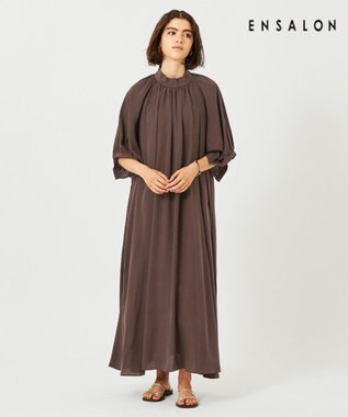 BEIGE， 【WEB限定】JASPE /  ギャザーワンピース Brown