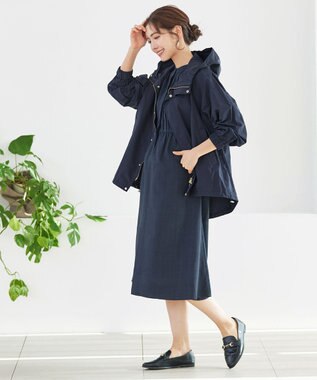 Tiaclasse 【洗える】撥水ドロストマウンテンパーカ― ネイビー