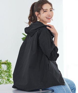 Tiaclasse 【洗える】撥水ドロストマウンテンパーカ― ブラック