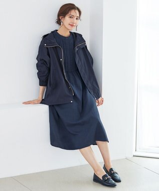 Tiaclasse 【洗える】撥水ドロストマウンテンパーカ― ネイビー