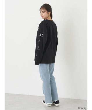 earth music&ecology Ｄｉｓｎｅｙ／袖プリントフィガロロンＴ Black