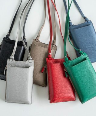 Atelier nuu 本革 スマホショルダー グレージュ