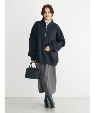 Green Parks ・ＳＵＧＡＲ　ＳＰＯＯＮ　ウラキモウハーフＺＩＰスウェット Black