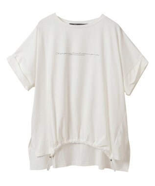 YECCA VECCA 裾ドロストデザインロゴTee Off White
