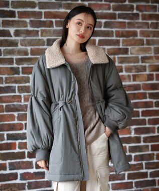 Green Parks ・ｓｗｉｎｇ　ｂｙ　中綿スタンドカラーミリタリーコー Khaki