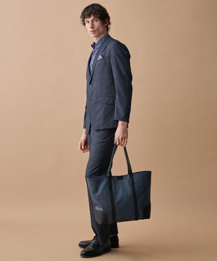 JOSEPH ABBOUD 【キングサイズ・通気性/清涼/軽量/ストレッチ】クールピケストレッチジャケット ネイビー系3