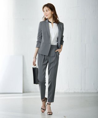 ICB 【WEB限定カラーあり・洗える】Back Satin Amunzen キーネックブラウス アイボリー系