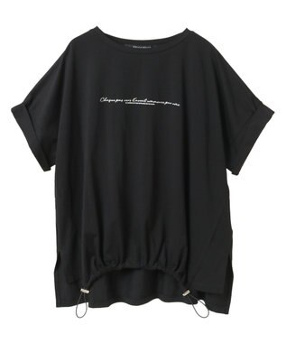 YECCA VECCA 裾ドロストデザインロゴTee Black
