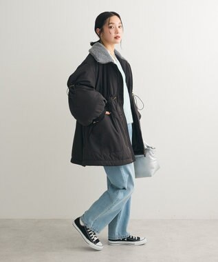 Green Parks ・ｓｗｉｎｇ　ｂｙ　中綿スタンドカラーミリタリーコー Black