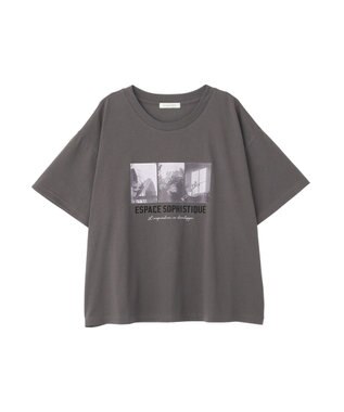 Green Parks 汗染み防止ボックスロゴＴシャツ Charcoal Gray