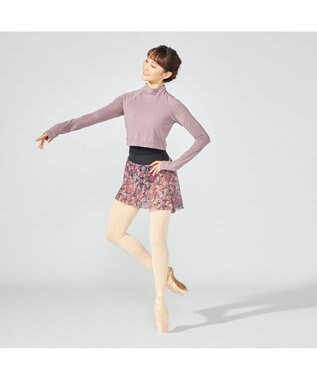 Chacott モックネック・ショートトップ (サーモギア(R)糸使用） グレイッシュライラック