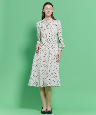 TOCCA 【八木アリサさん着用】【消臭】PROMISE RIBBON ROSETTE ドット柄ドレス アイボリー系5