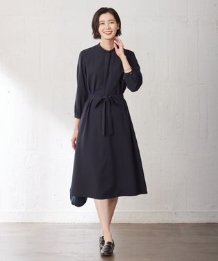 J.PRESS LADIES 【洗える】ノルディス2wayジョーゼット ワンピース ネイビー系