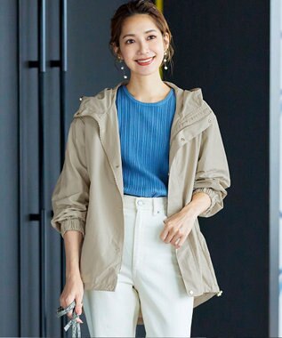 Tiaclasse 【洗える】撥水ドロストマウンテンパーカ― グレージュ