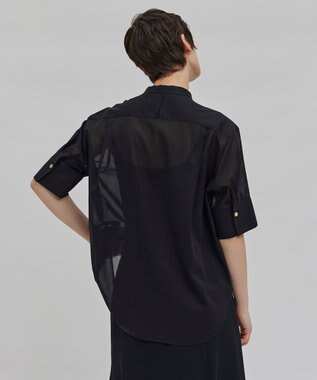 BEIGE， 【洗える】BAC / バンドカラーブラウス Black