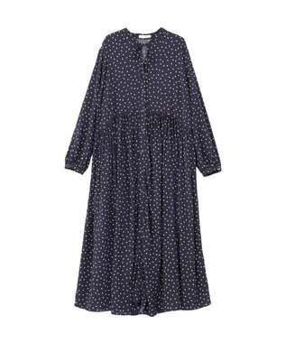 Green Parks スキッパーギャザーワンピース Dot