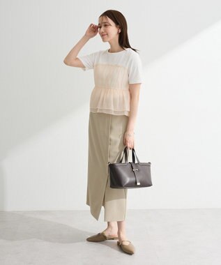 Green Parks オーガンジービスチェドッキング半袖プルオーハ Beige