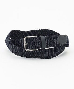 JOSEPH ABBOUD 【伸びる】薄くて軽い！ ライトミックスコード ベルト ネイビー系