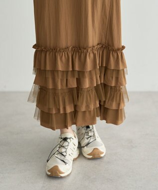 YECCA VECCA ラッフルキャミワンピース Camel