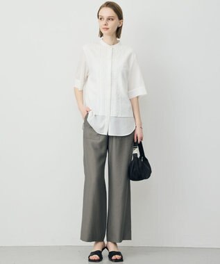 ICB L 【先行予約】ワッシャーツイル ワイドストレートパンツ スティールカーキ