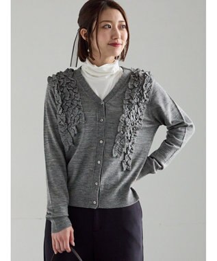 Te chichi フリルVネックカーディガン