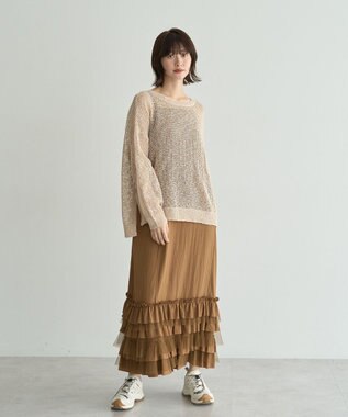 YECCA VECCA ラッフルキャミワンピース Camel
