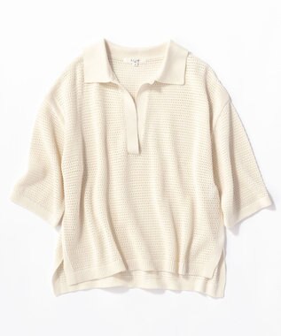 23区 L 【SLOW/一部店舗限定】コットンコードメッシュ ニット