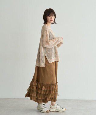 YECCA VECCA ラッフルキャミワンピース Camel