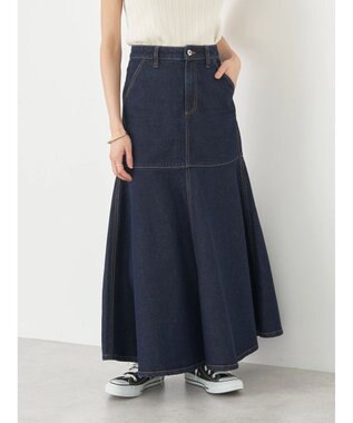 earth music&ecology ペプラムマーメイドデニムスカート