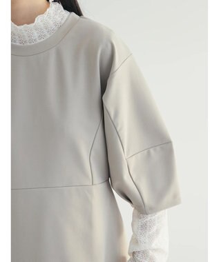 Green Parks armonia. ペプラム切替トップス Gray Beige