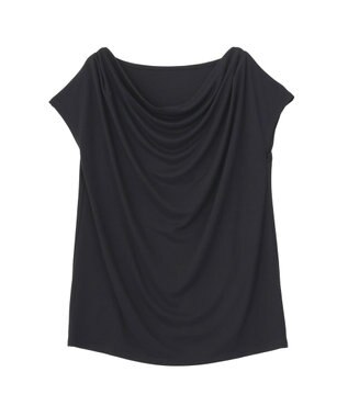YECCA VECCA 【接触冷感】ドレープカットトップス Black
