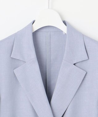 自由区 S 【洗える】ハーフスリーブ ジャケット サックス